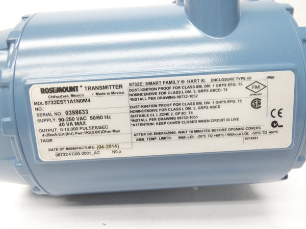 ROSEMOUNT 8711TSA005U1N0G1MK2 8732EST1A1N0M4 40VDC 0.5A 740PSI NSMP