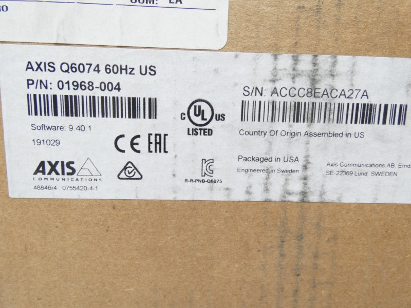 AXIS Q6074 01968-004 50-57VDC 0.31-0.3A NSMP