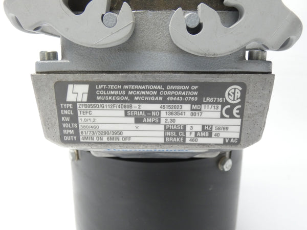 LIFT-TECH INTERNATIONAL ZFB05S0/G112F/4D80B-2 380/460V 2.30A NSNP