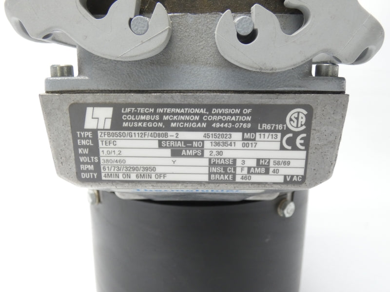 LIFT-TECH INTERNATIONAL ZFB05S0/G112F/4D80B-2 380/460V 2.30A NSNP