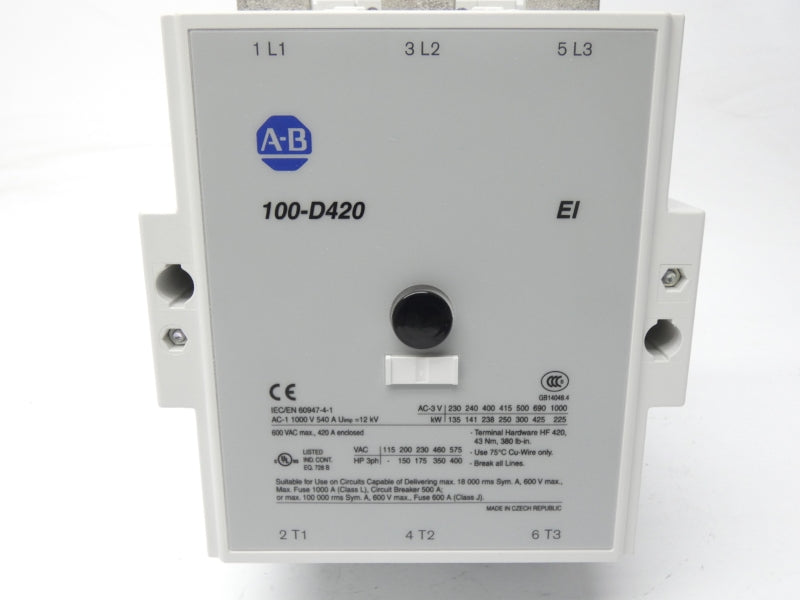 ALLEN BRADLEY 100-D420ED11 SER. B 110/130V (BR/WH) NSMP