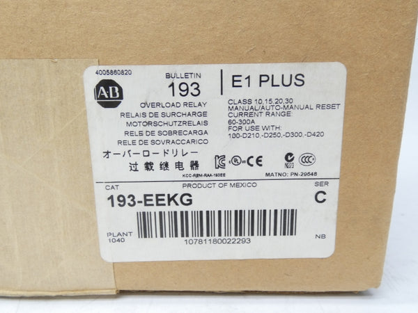 ALLEN BRADLEY 193-EEKG SER. C 60-300A (BR/WH) NSFS