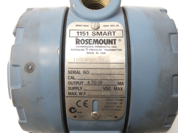 ROSEMOUNT 1151DP3S22B5 45VDC 2000PSI UNMP