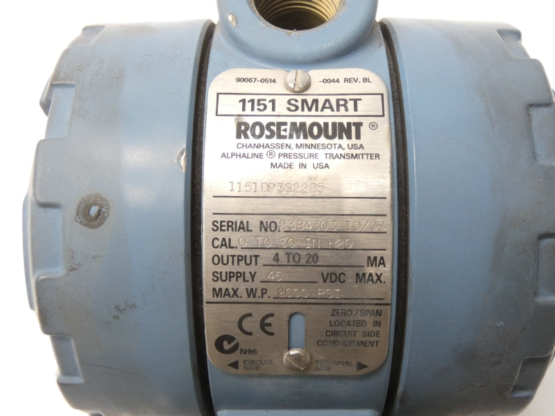 ROSEMOUNT 1151DP3S22B5 45VDC 2000PSI UNMP