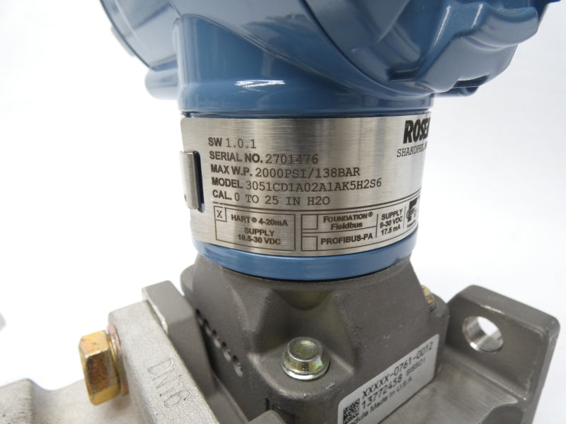 ROSEMOUNT 3051CD1A02A1AK5H2S6 9-30VDC 2000PSI NSNP
