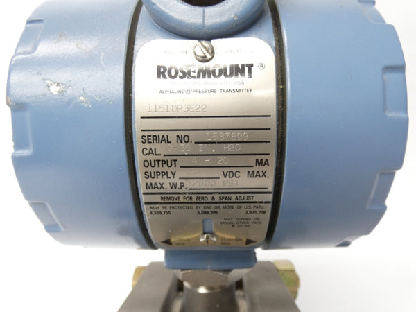 ROSEMOUNT 1151DP3E22 45VDC 2000PSI (AS PICTURED) UNMP