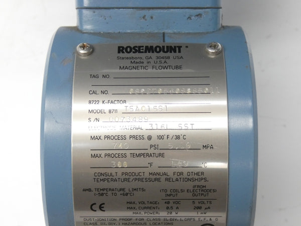 ROSEMOUNT 8711TSA015S1 40VDC 0.5A 740PSI 1-1/2" (AS PICTURED) UNMP