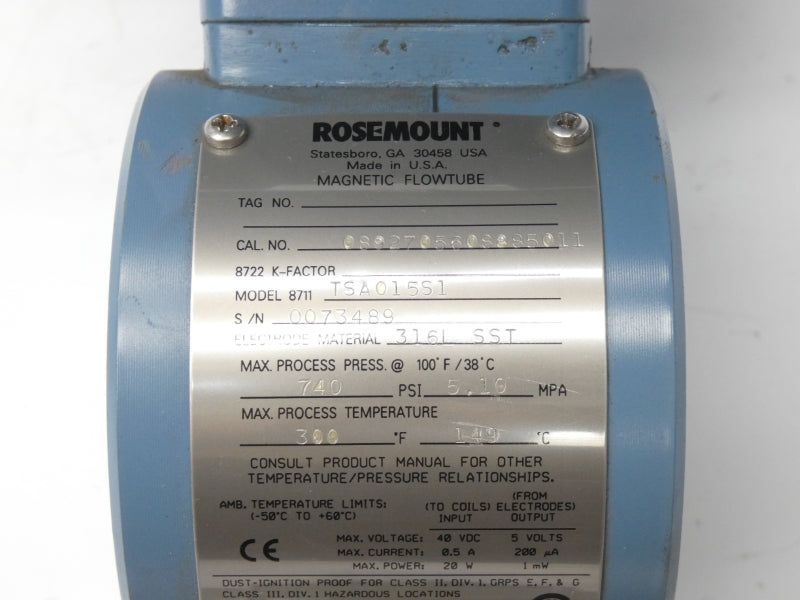 ROSEMOUNT 8711TSA015S1 40VDC 0.5A 740PSI 1-1/2" (AS PICTURED) UNMP