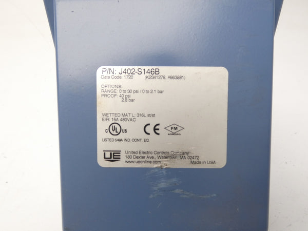 UNITED ELECTRIC CONTROLS J402-S146B 480VAC 15A 0-30PSI NSNP