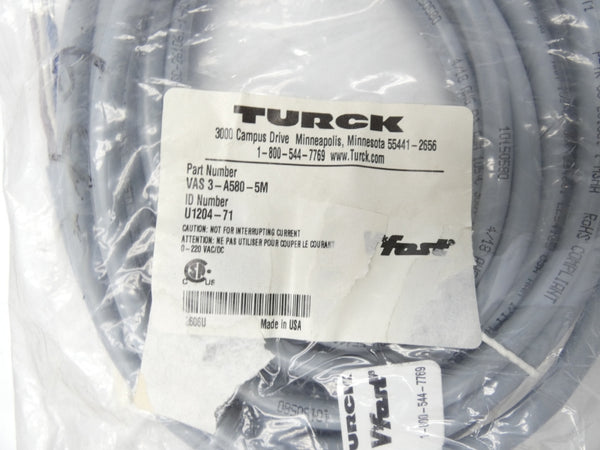 TURCK VAS3-A580-5M U1204-71 220VAC NSMP