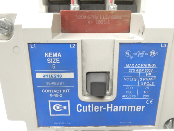 CUTLER HAMMER AN16SN0AB 110/120V 270A UNMP