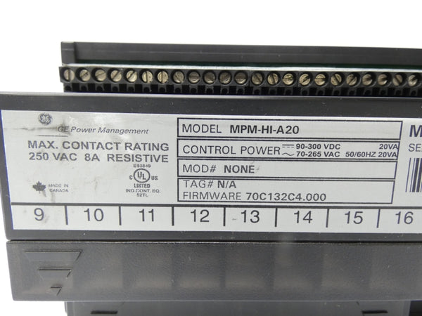 GENERAL ELECTRIC MPM-HI-A20 250VDC 8A NSNP