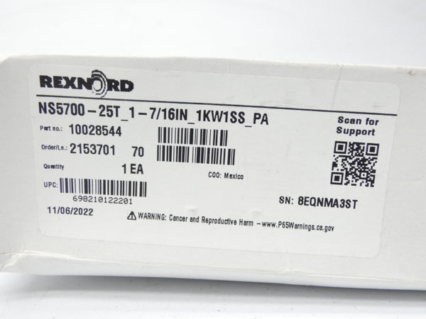 REXNORD 10028544 NS5700-25T_1-7/16IN_1KW1SS_PA 1-7/16" NSMP