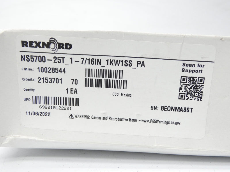 REXNORD 10028544 NS5700-25T_1-7/16IN_1KW1SS_PA 1-7/16" NSMP