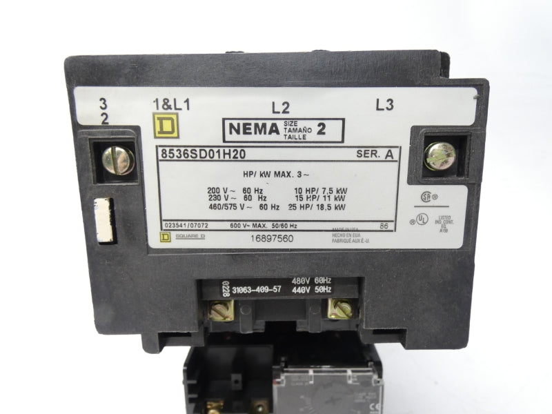 SQUARE D 8536SDO1H20 SER. A 440/480V NSNP