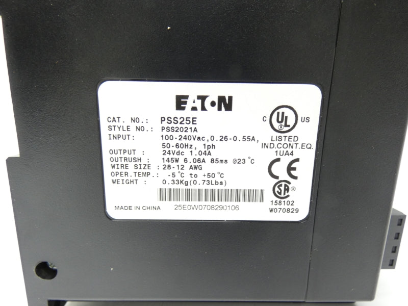 EATON PSS25E PSS2021A 100-240VAC 0.26-0.55A NSMP