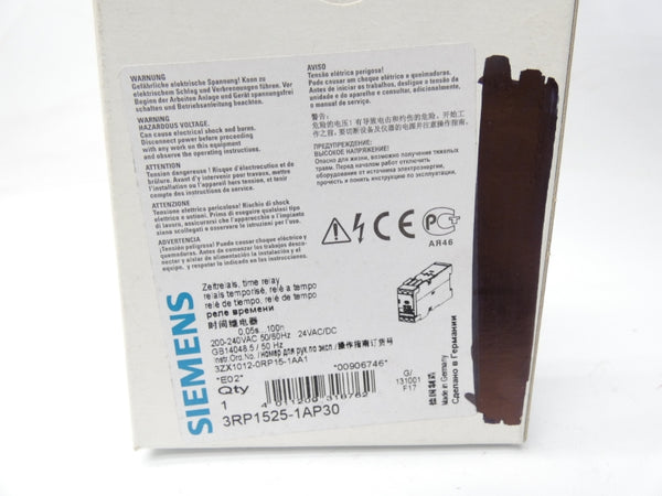 SIEMENS 3RP1525-1AP30 200-240VAC NSMP