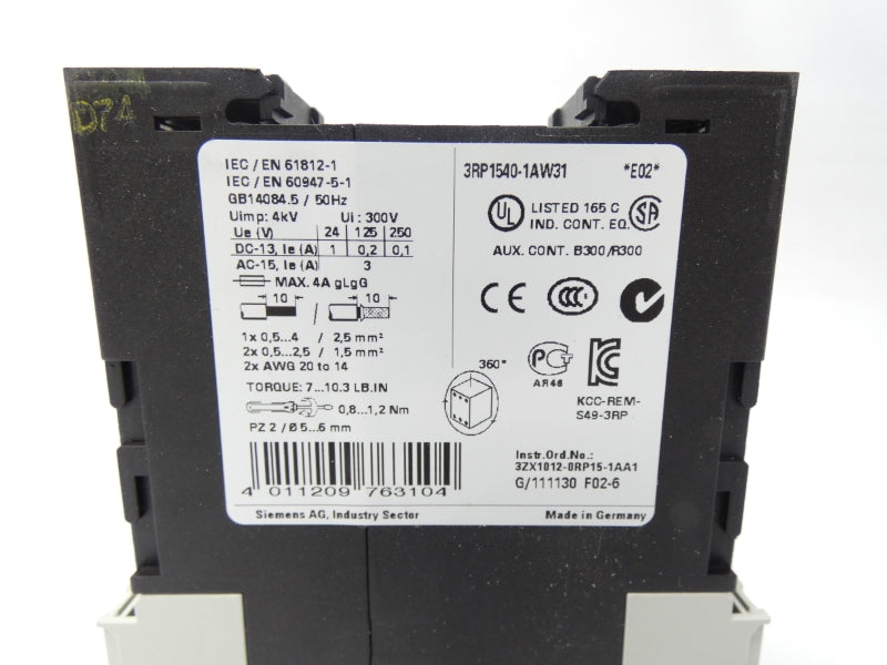SIEMENS 3RP1540-1AW31 24-240VAC NSMP