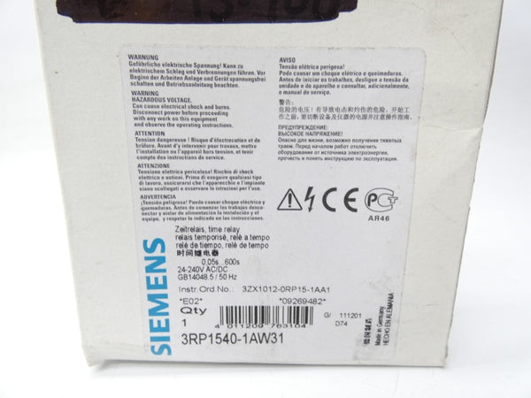 SIEMENS 3RP1540-1AW31 24-240VAC NSMP