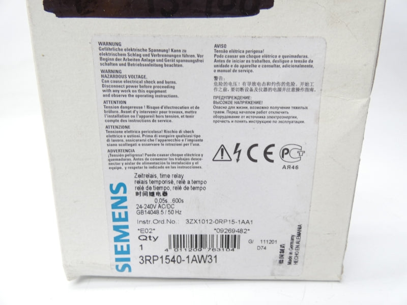SIEMENS 3RP1540-1AW31 24-240VAC NSMP