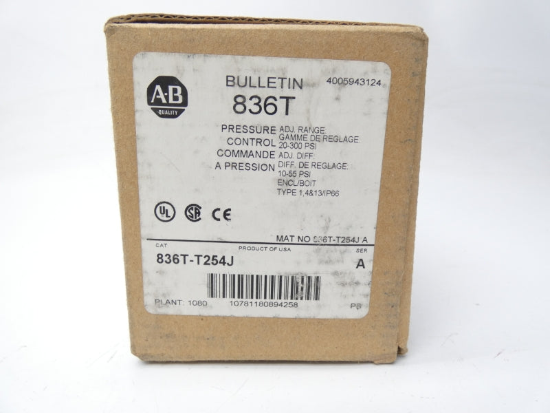 ALLEN BRADLEY 836T-T254J SER. A 120-600V 60A 20-300PSI (BR/WH) NSMP