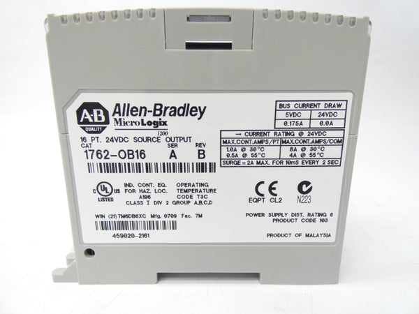 ALLEN BRADLEY 1762-OB16 SER. A REV. B 24VDC 10A NSMP