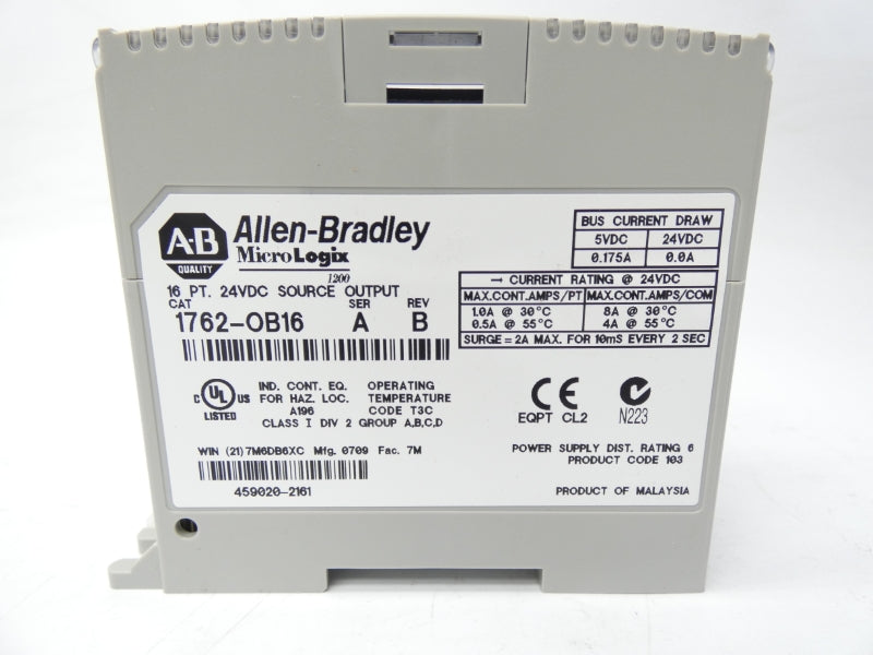 ALLEN BRADLEY 1762-OB16 SER. A REV. B 24VDC 10A NSMP