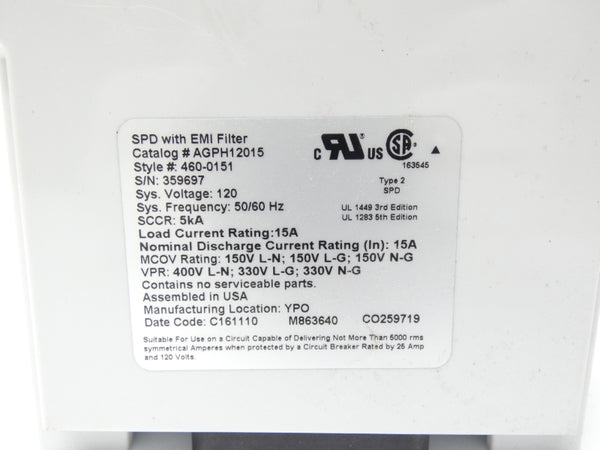 EATON AGPH12015 460-0151 120V 15A NSNP