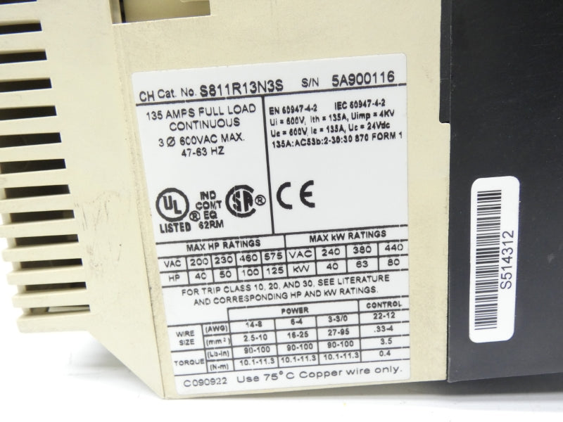 EATON S811R13N3S 600VAC 135A UNMP