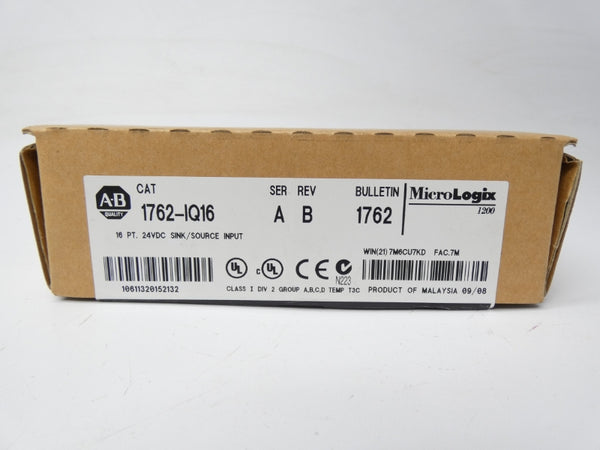 ALLEN BRADLEY 1762-IQ16 SER. A REV. B 24VDC 0.060A NSMP
