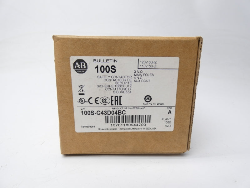 ALLEN BRADLEY 100S-C43D04BC SER. A 110/120V 85A (BR/WH) NSMP