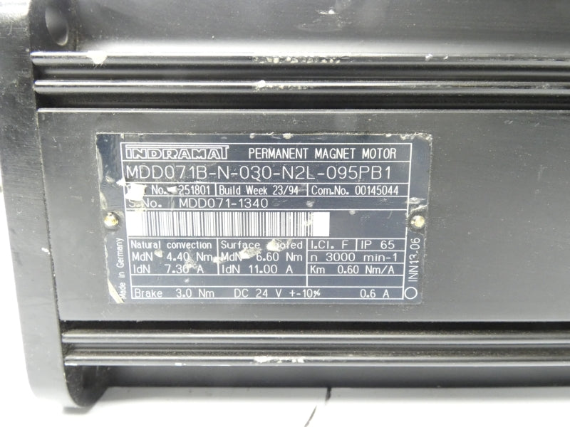 INDRAMAT MDD071B-N-030-N2L-095PB1 24VDC 11A UNMP