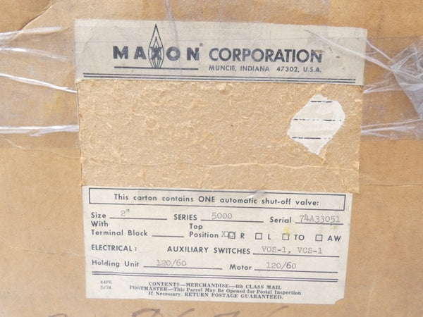 MAXON 50002 120/240V 0-24A 70PSI 2" NSMP