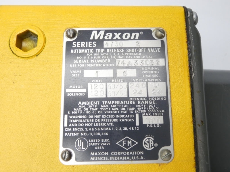 MAXON 47302 120/240V 0-24A 300PSI 1" NSMP