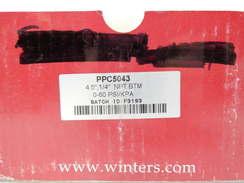 WINTERS PPC5043 0-60PSI NSMP