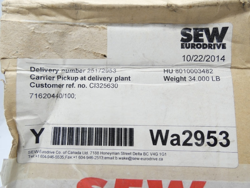 SEW EURODRIVE DRS71M4BE1HF/FG 230/460V 2.50/1.25A NSMP