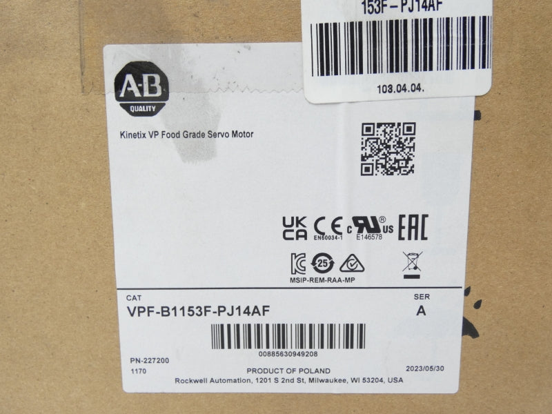 ALLEN BRADLEY VPF-B1153F-PJ14AF SER. A DATE: 2023 NSFS