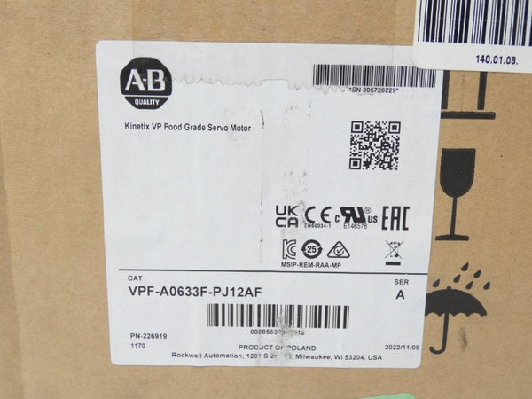 ALLEN BRADLEY VPF-A0633F-PJ12AF SER. A DATE: 2022 NSFS
