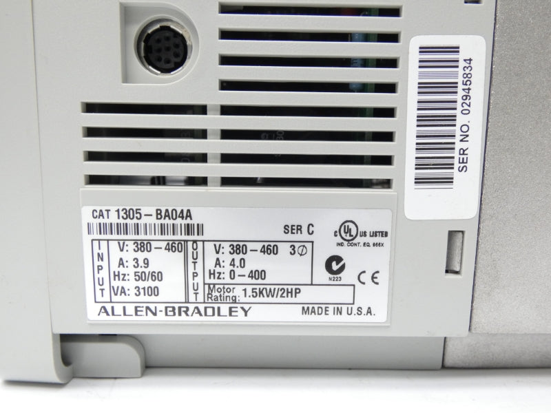 ALLEN BRADLEY 1305-BA04A SER. C F/W 7.01 380-460V 4.0A NSMP