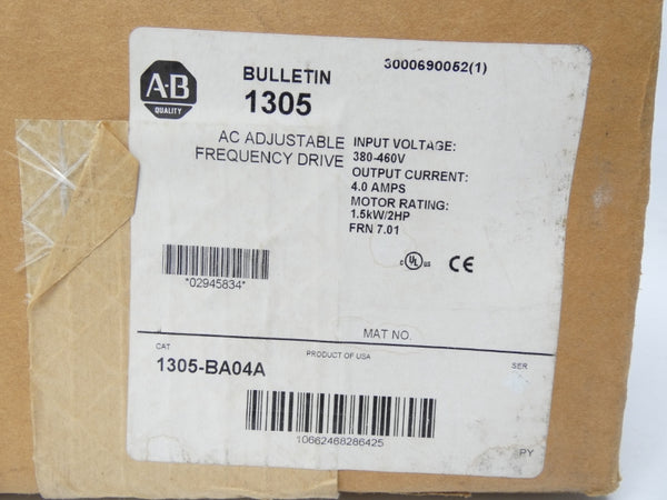 ALLEN BRADLEY 1305-BA04A SER. C F/W 7.01 380-460V 4.0A NSMP