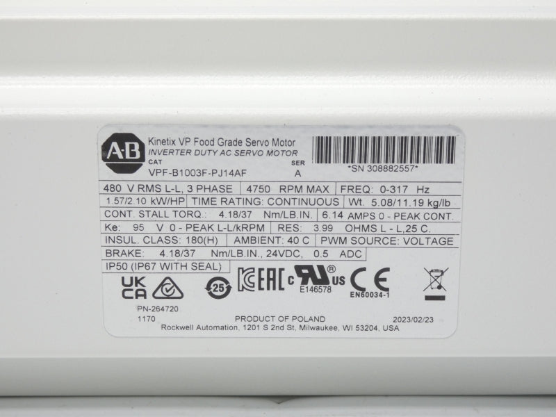 ALLEN BRADLEY VPF-B1003F-PJ14AF SER. A 480V 6.14A NSMP