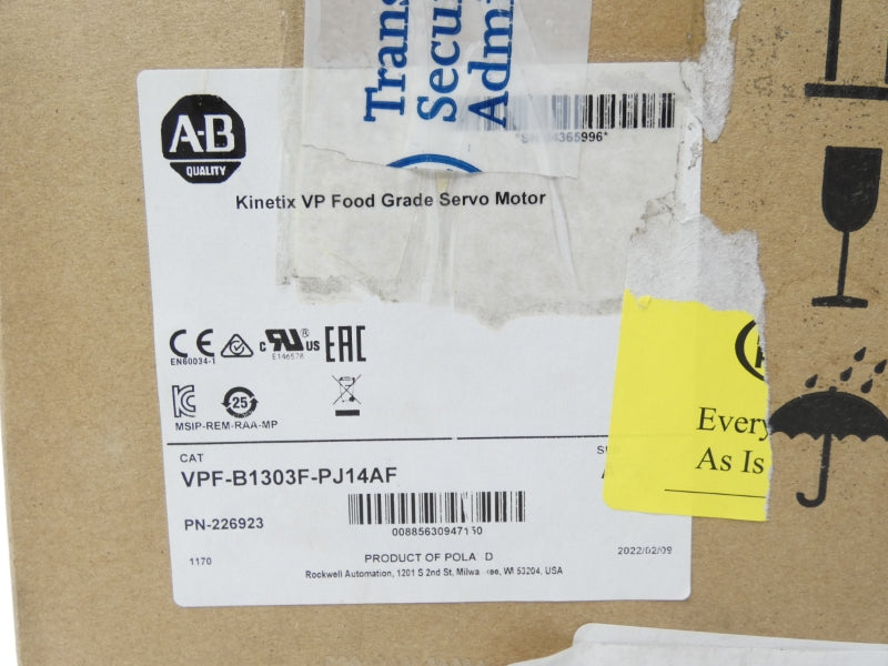 ALLEN BRADLEY VPF-B1303F-PJ14AF SER. A 480V 10.1A NSMP
