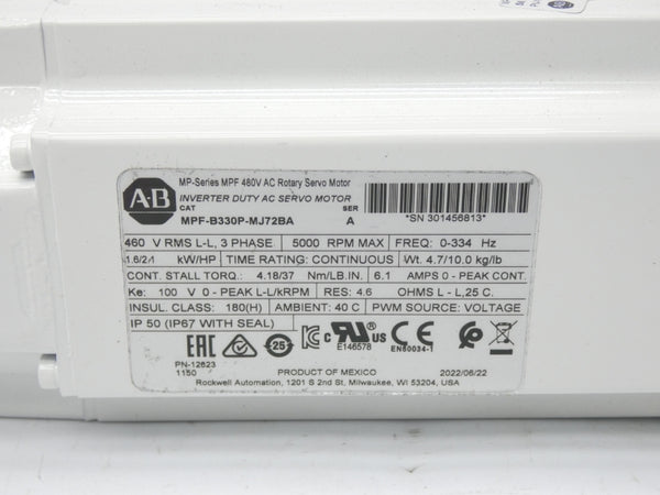 ALLEN BRADLEY MPF-B330P-MJ72BA SER. A 460V 6.1A NSMP