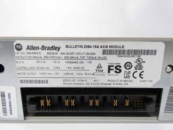 ALLEN BRADLEY 2094-BM02-S SER. B F/W 1.136 65-264V 15A NUPI