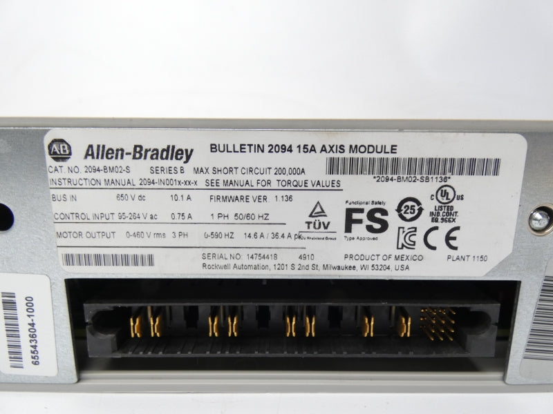 ALLEN BRADLEY 2094-BM02-S SER. B F/W 1.136 65-264V 15A NUPI