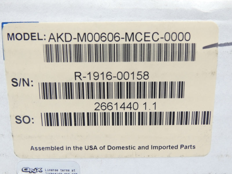 KOLLMORGEN AKD-M00606-MCEC-0000 120/240VAC NSNP