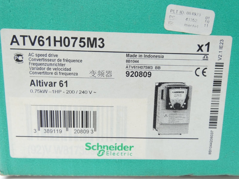 SCHNEIDER ELECTRIC ATV61H075M3 200-240V 6.1A NSMP