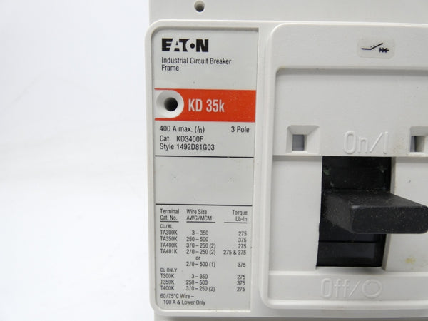 EATON KD3400 600VAC 400A NSNP