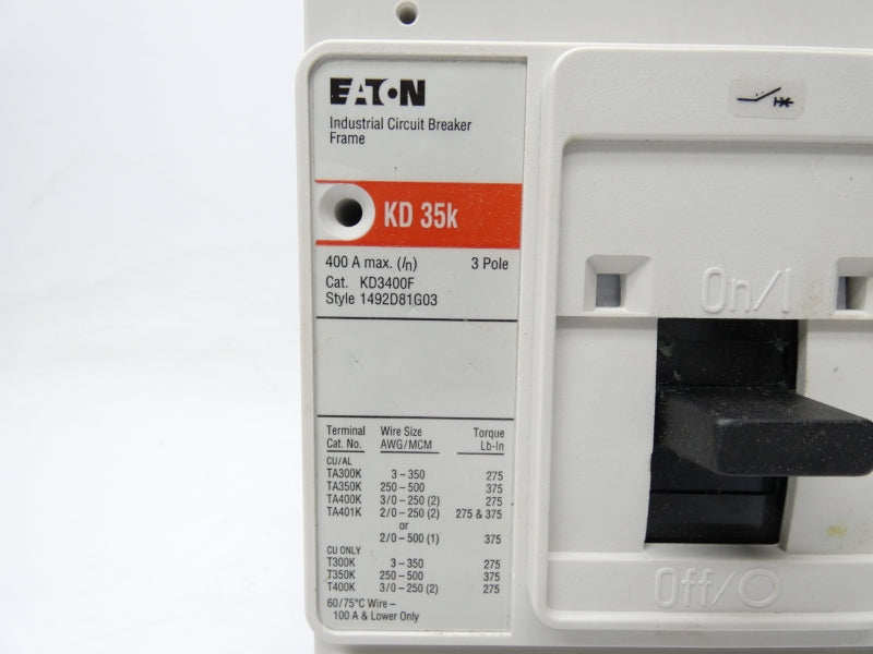 EATON KD3400 600VAC 400A NSNP