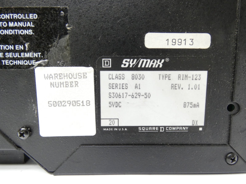 SQUARE D 8030RIM-123 SER. A1 REV. 1.01 5VDC UNMP